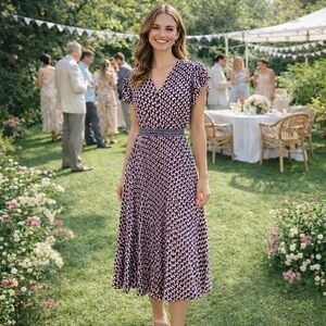 Max Studio Flutter Sleeve Pleated Floral Midi Dress - from Nordstrom Size XS